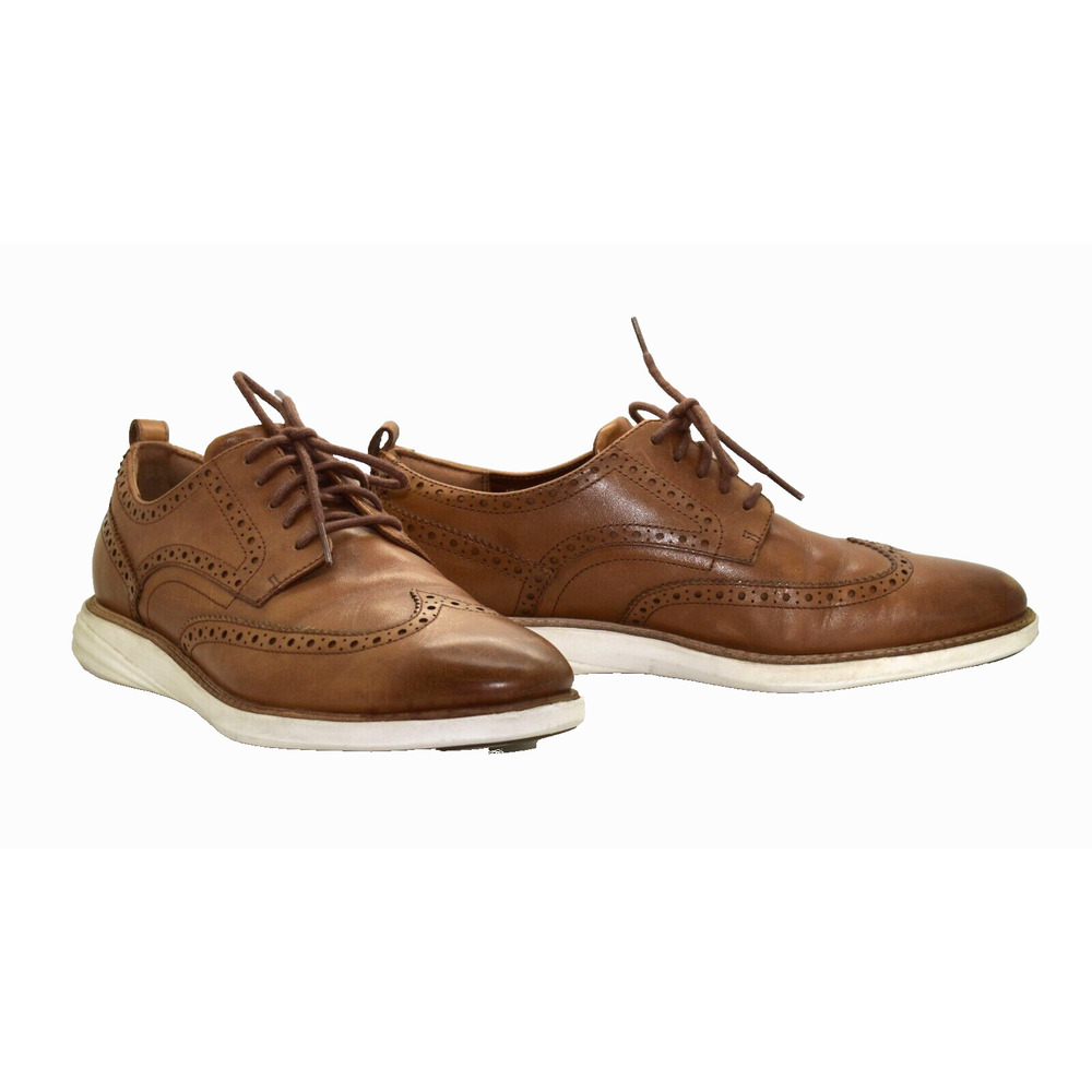 B2 Auth COLE HAAN GRAND EVOLUTION Tan Leather Wingtip Oxford Shoes C26930 Sz 11